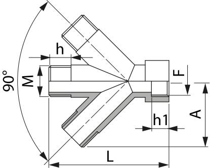 Verteiler 45° 1/2" M-F