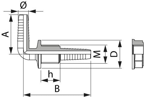 Fassanschluss 90° 1/2" 12mm