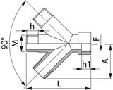 Verteiler 45° 1/2" M-F