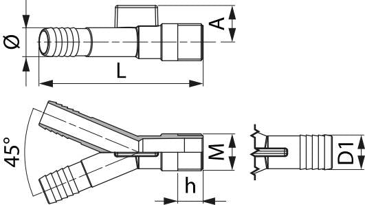 Y-Stück 1" 25mm