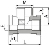 T-Stück 1/2"-1" M-F