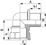 Bogen 90° 2" M-F