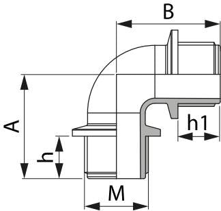 Bogen 90° 1" M-M