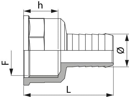 Schlauchanschluss 1 1/4" F 19mm