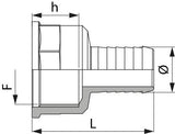 Schlauchanschluss 1 1/4" F 19mm