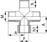 Kreuz 90° 1/2" M-F