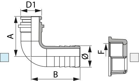 Schlauchanschluss für Überwurfmutter 90° 2" 45mm