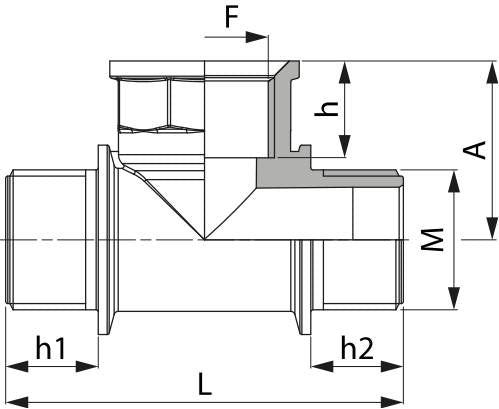 T-Stück 2" F-M